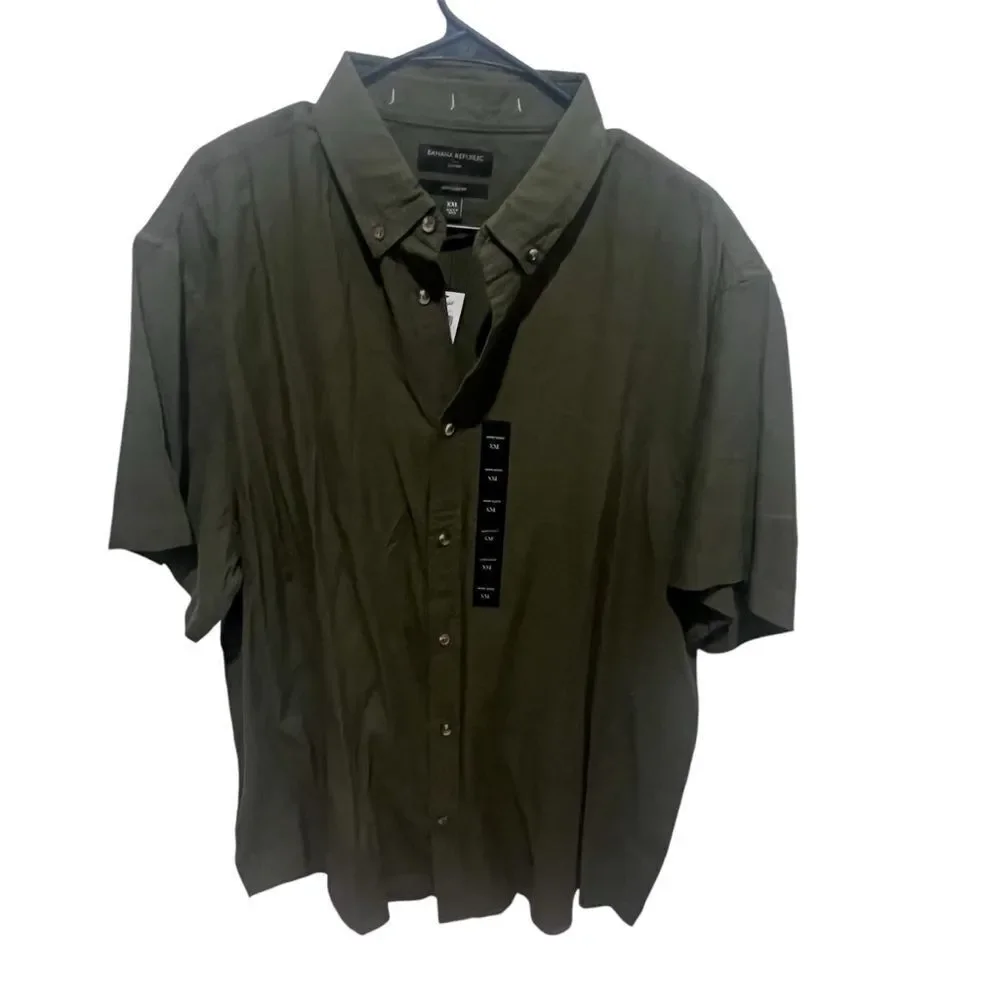 NWT Banana Republic button down mens short sleeved collared shirt size xxl